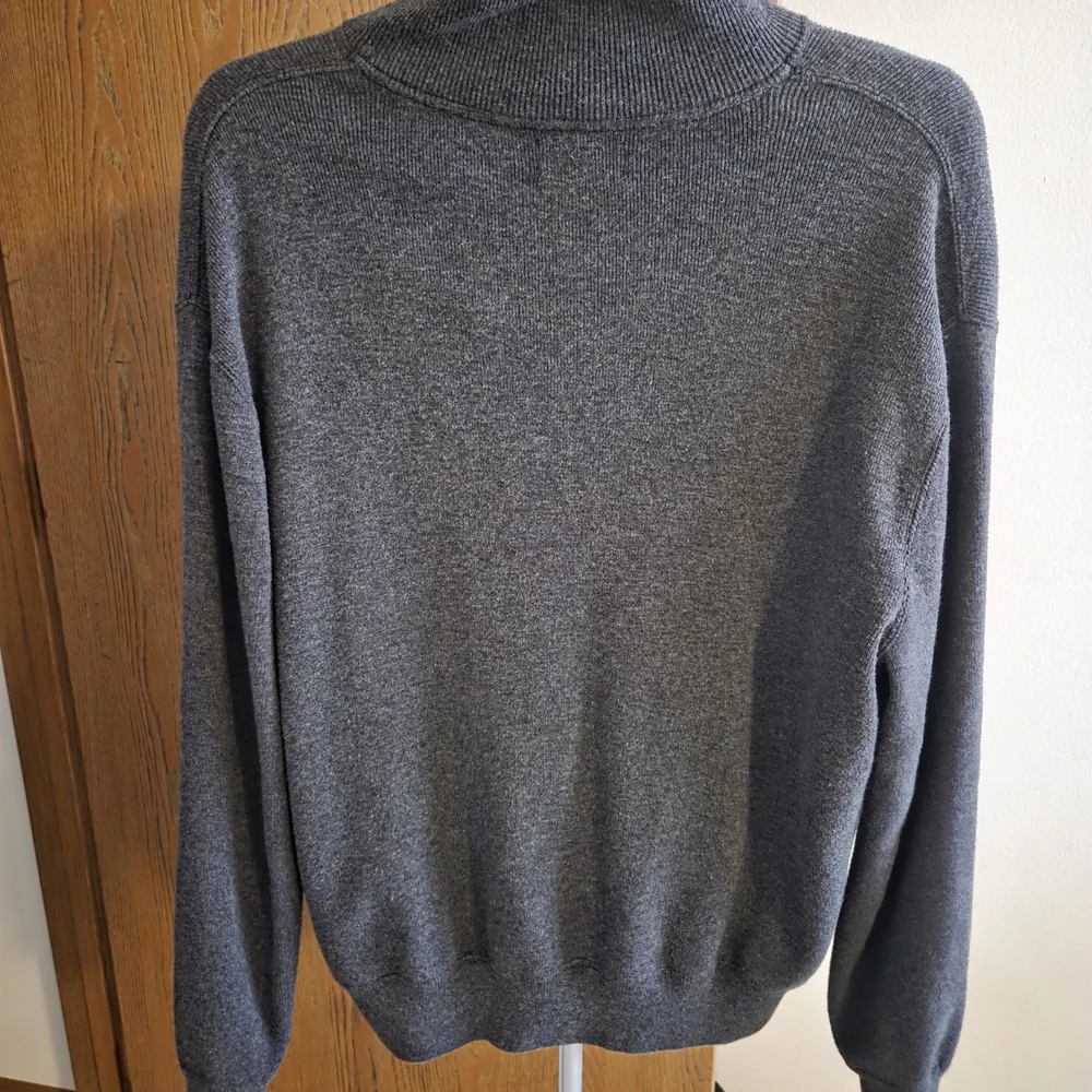 Polo by Ralph Lauren Mens Charcoal Quarter-Zip Sweater - Picture 4 of 5